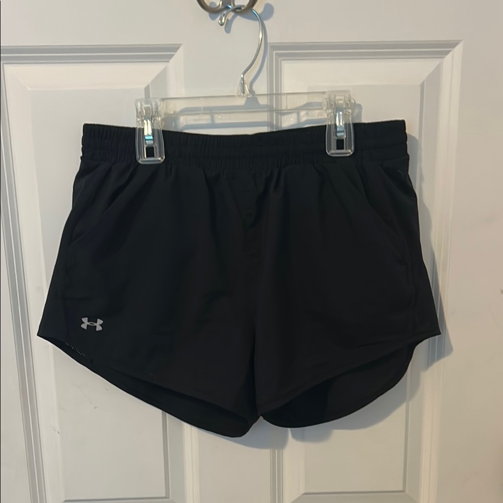Under Armour Black Athletic Shorts with Curved Hem